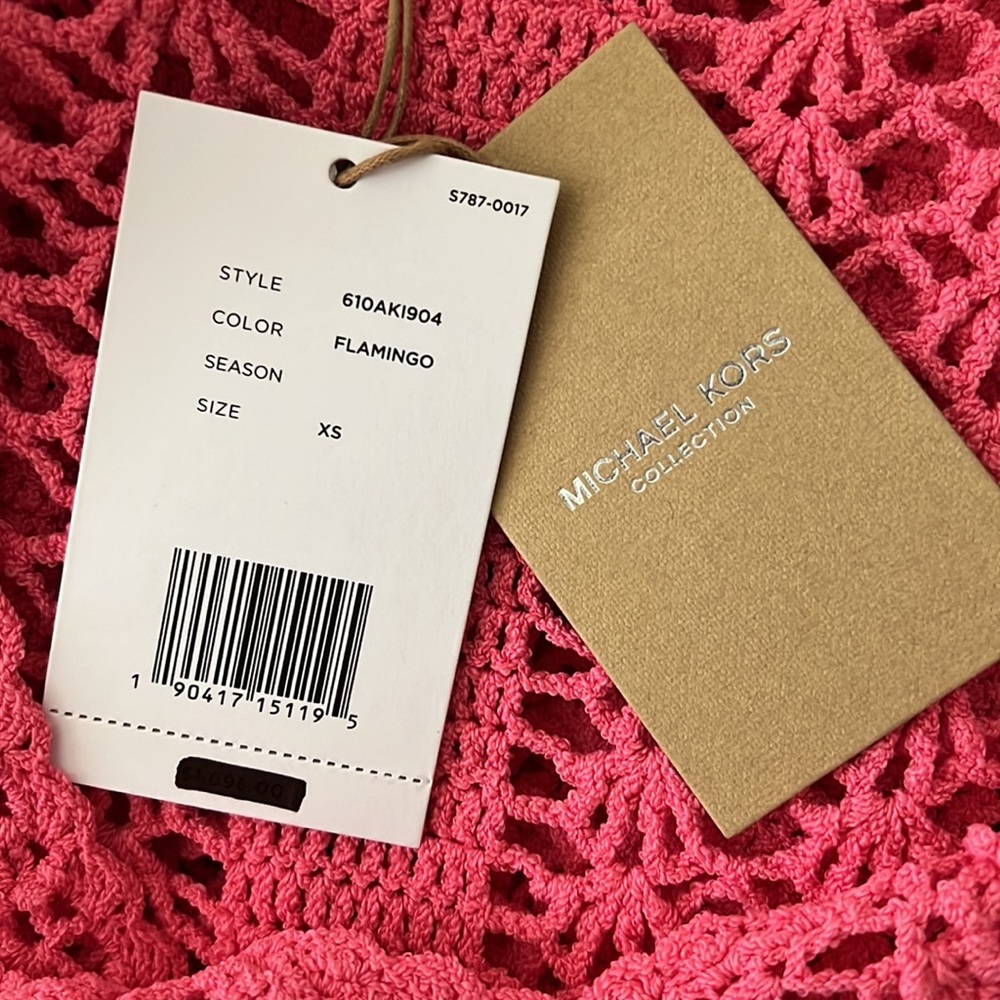 Michael Kors Collection Hot Pink Crochet Midi Dress - Picture 14 of 15